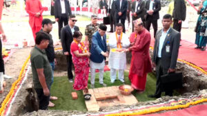 प्रधानमन्त्री ओलीद्वारा कीर्तिपुरमा एमाले मुख्यालय भवन शिलान्यास
